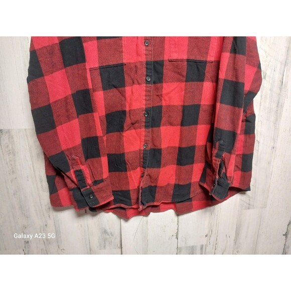 Old Navy Red Buffalo Plaid The Boyfriend Shirt Plaid Cotton Flannel XXL Tall - Picture 2 of 6